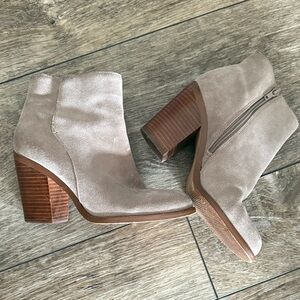 Sole Society Taupe Suede Ankle Booties